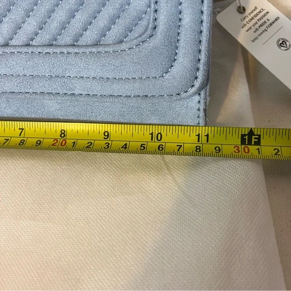 Urban‎ Expressions Blue Vegan Suede Clutch Bag or Crossbody Bag NWT Retro Bold - Picture 14 of 15